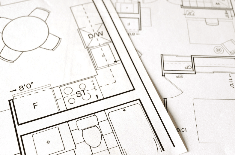Handgezeichneter Küchengrundrriss für individuelle Küchenplanung in Rheda-Wiedenbrück - MVK Küchen & Raumdesign