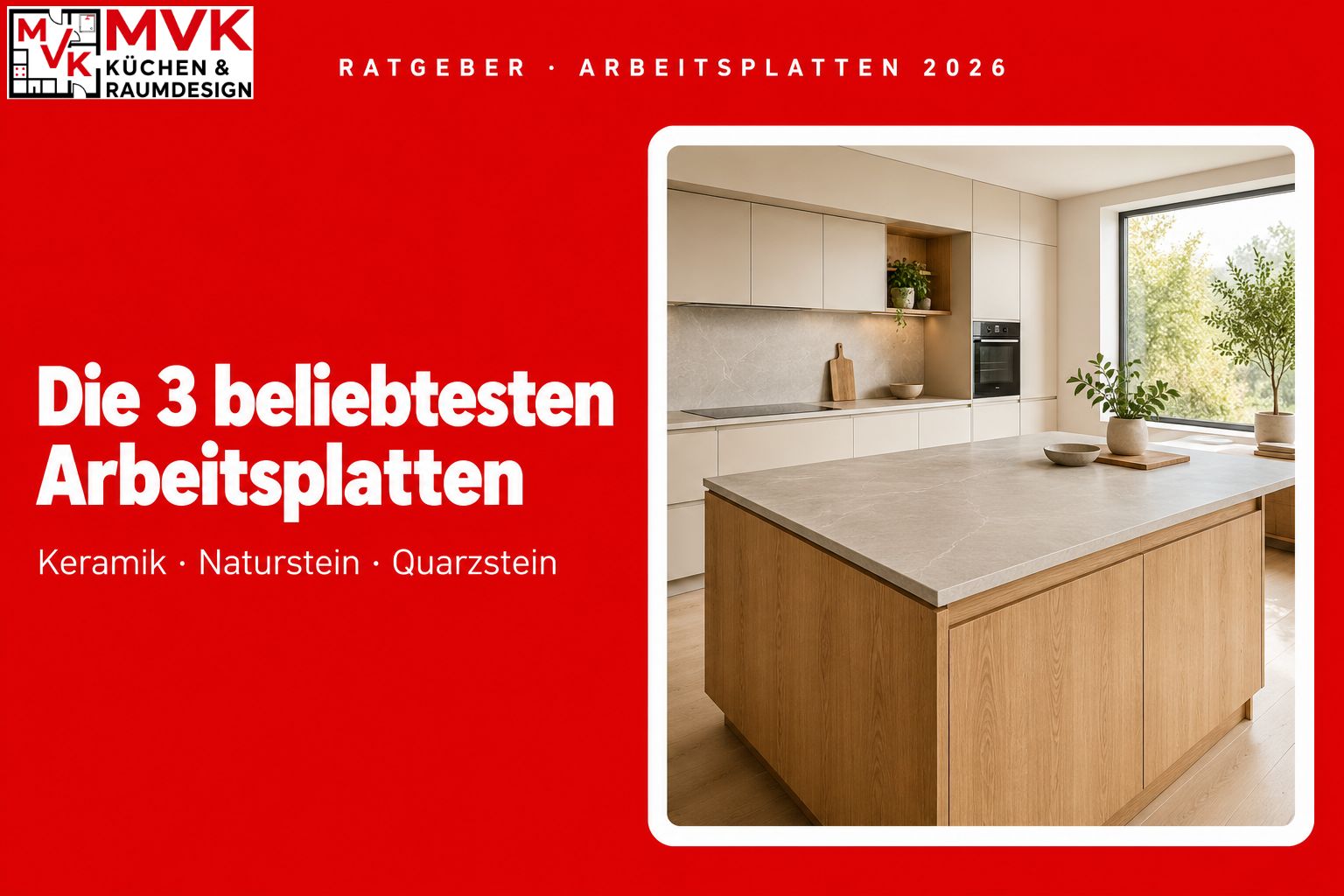 Ratgeber-Grafik Arbeitsplatten Vergleich Keramik Naturstein Quarzstein für die Küche
